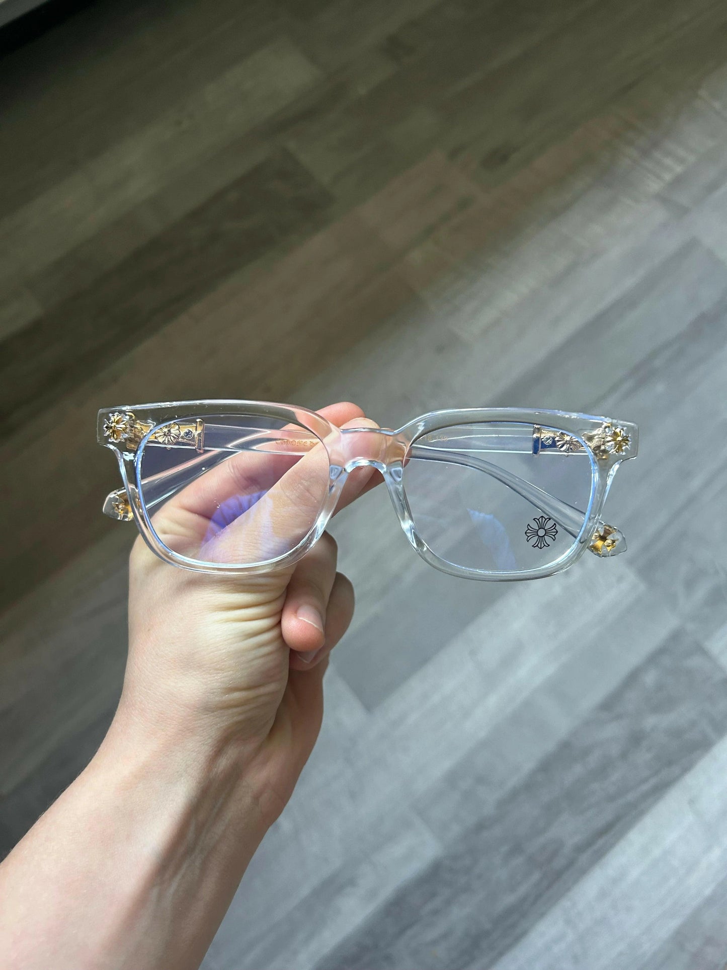 Gafas Chrome Hearts Transparent/Gold