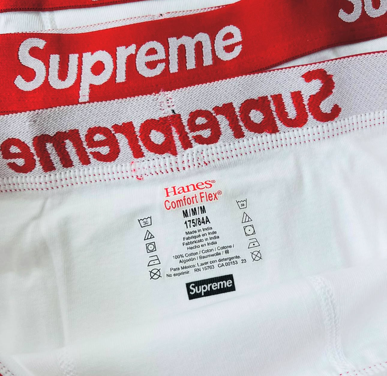Supreme Hanes Boxer Briefs White