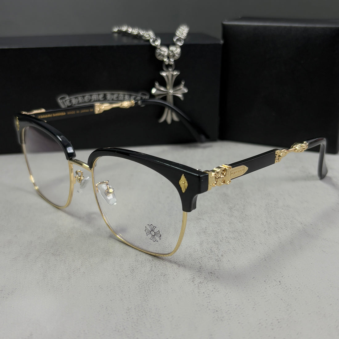 Lentes Chrome Hearts Steal Mount Black/Silver – Protección UV400 + BlueProtect