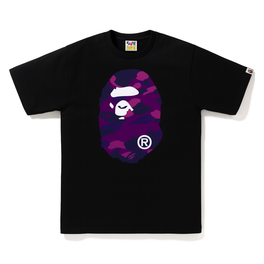 BAPE Baby Milo x Ape Head Tee Pink Purple ABC Camo