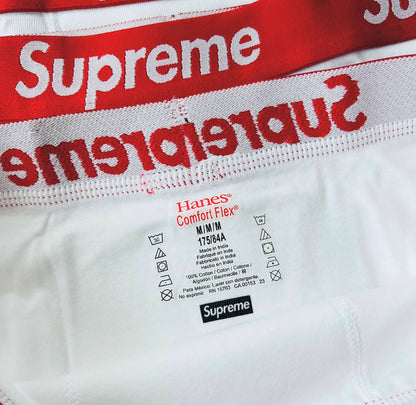 Supreme Hanes Boxer Briefs White