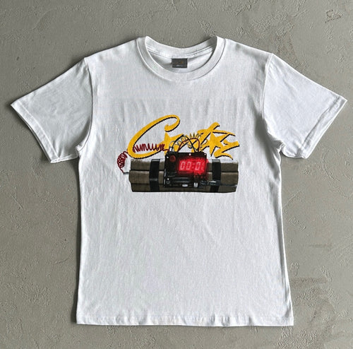 Corteiz OG Timebomb Tee Times Up Bitch White