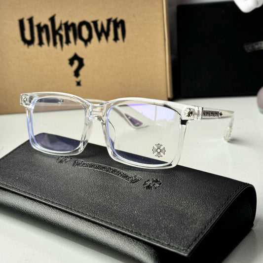 Lentes Chrome Hearts Square Transparent/Silver – Protección UV400 + BlueProtect