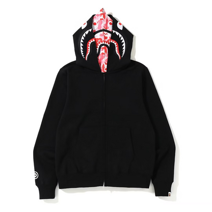 BAPE ABC Shark Full Zip Double Hoodie Black/Pink