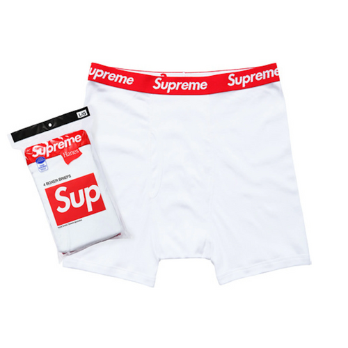 Supreme Hanes Boxer Briefs White