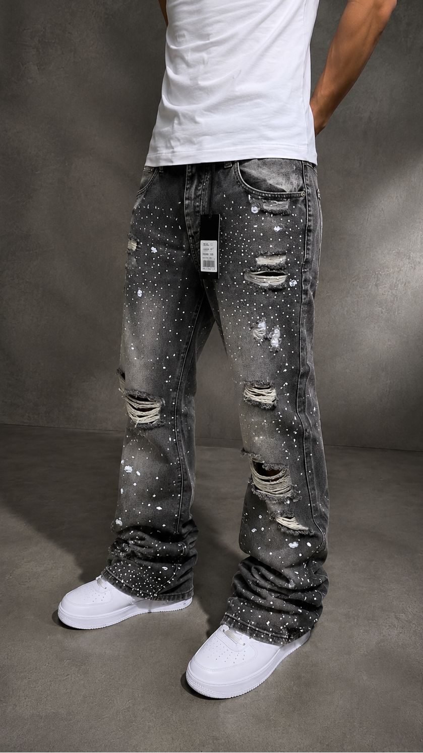 Jean FN Walk Me Black Washed Rhinestone