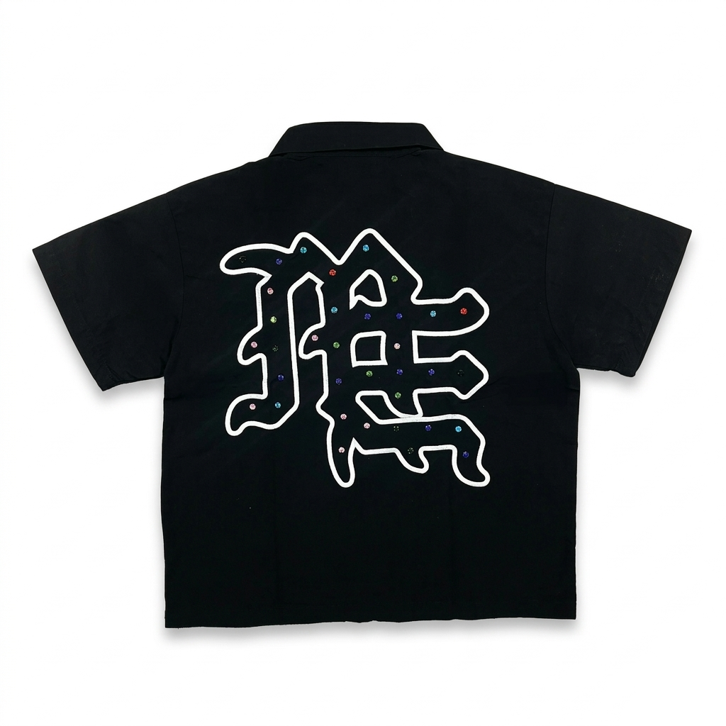 “ME” Rhinestone Zip Up Shirt