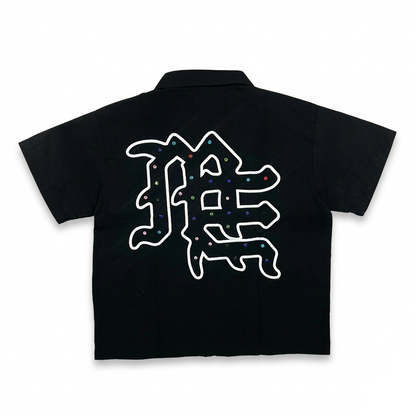 “ME” Rhinestone Zip Up Shirt