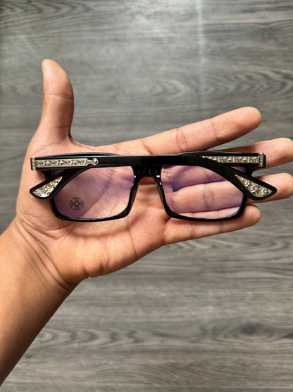 Ga Lentes Chrome Hearts Square Black/Silver – Protección UV400 + BlueProtect
