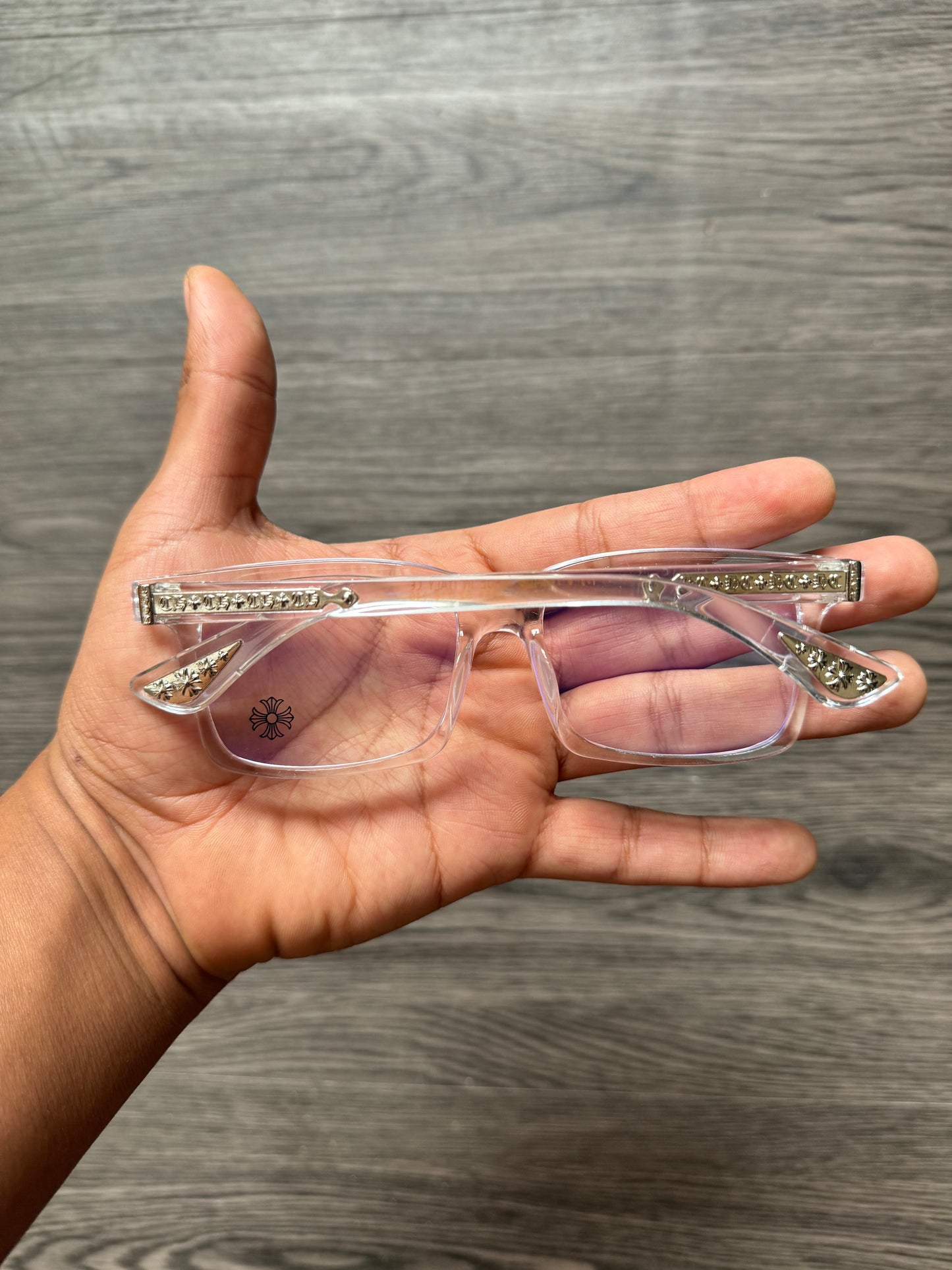 Lentes Chrome Hearts Square Transparent/Silver – Protección UV400 + BlueProtect