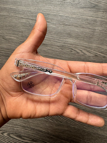 Lentes Chrome Hearts Square Transparent/Silver – Protección UV400 + BlueProtect