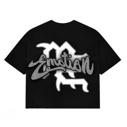 Mixed Emotions Angel Cupid Rhinestone Black Tee