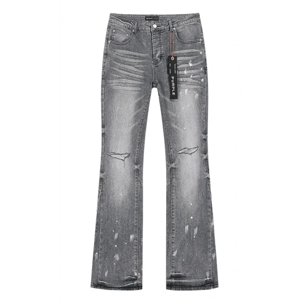 Purple Jeans Washed Gray Flared