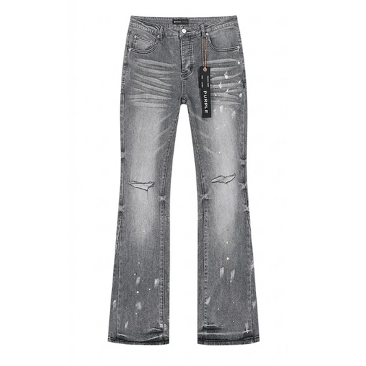 Purple Jeans Washed Gray Flared