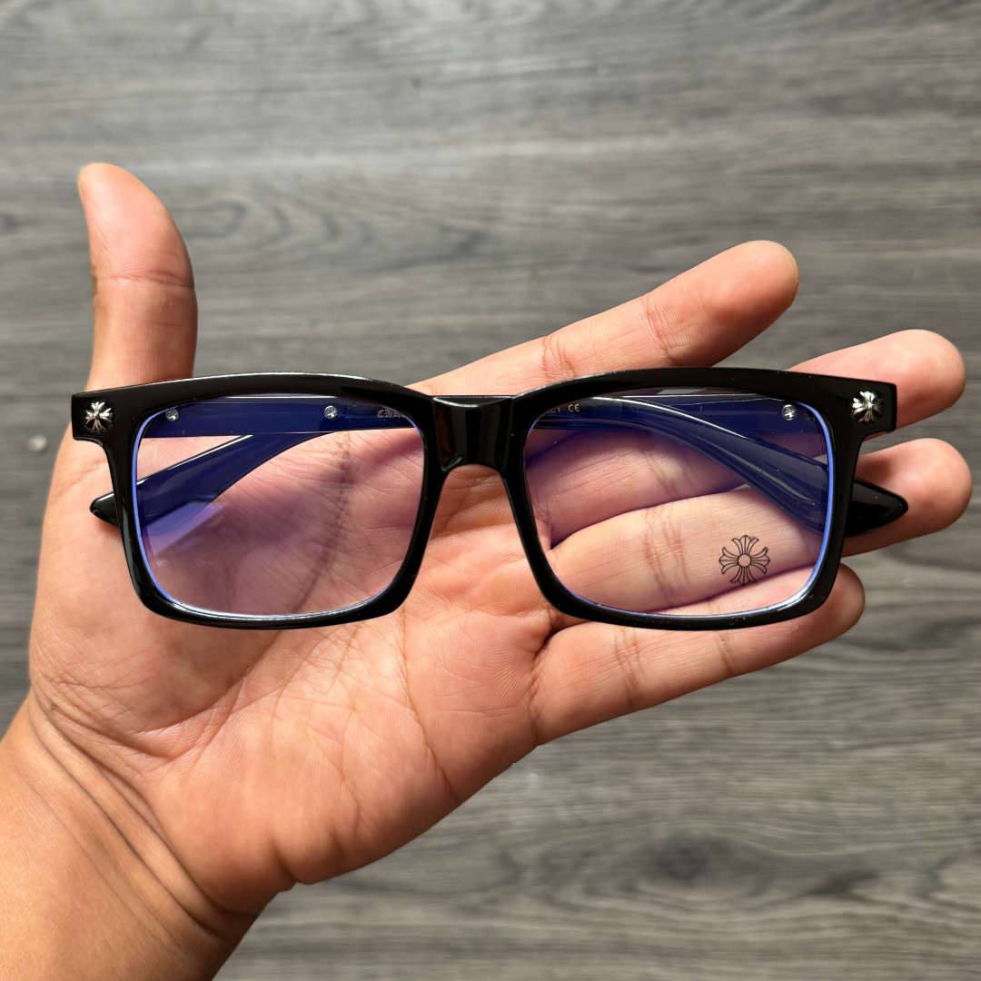 Ga Lentes Chrome Hearts Square Black/Silver – Protección UV400 + BlueProtect