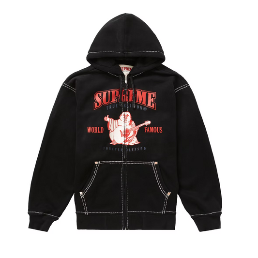 Supreme True Religion Zip Up Hooded Sweatshirt Black