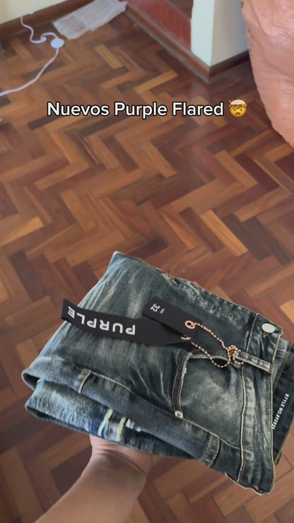 Jean Purple Flared Washed #1